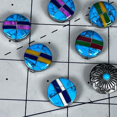 Turquoise and some Inlay BUTTON COVERS