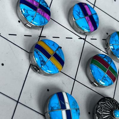 Turquoise and some Inlay BUTTON COVERS