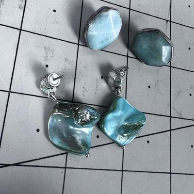 (2) Set of Mother-of-Pearl Earrings 