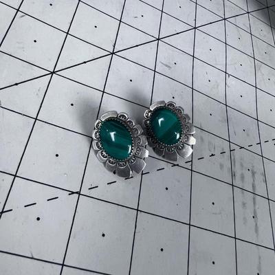 Marked AB Sterling, with Malachite Stone -  Native American 