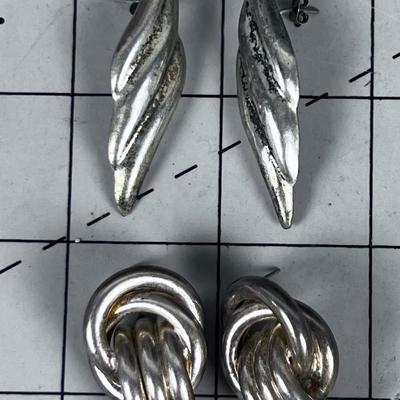 925 Earrings 2 PAIR 