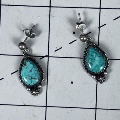 Artist Signed ROIE Jaque Sterling and Turquoise
