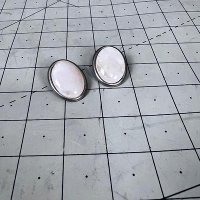 925 Vintage Rose Quartz Earrings 