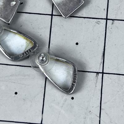 2 Sets of Earrings - AWESOME Inlay Turquoise & a Mother of Pearl? 