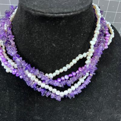 WOW! Designer Ross Simons - Purple Amethyst and Pearls 