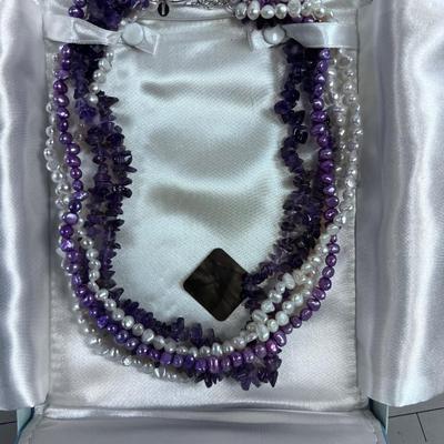 WOW! Designer Ross Simons - Purple Amethyst and Pearls 