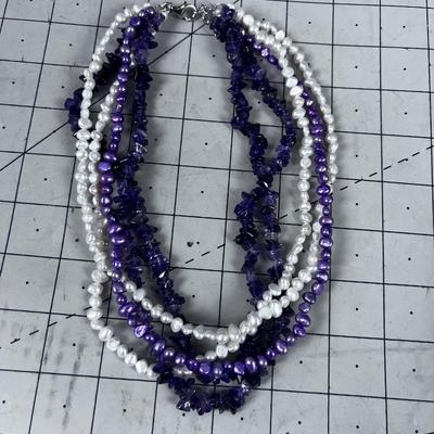 WOW! Designer Ross Simons - Purple Amethyst and Pearls 