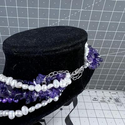 WOW! Designer Ross Simons - Purple Amethyst and Pearls 