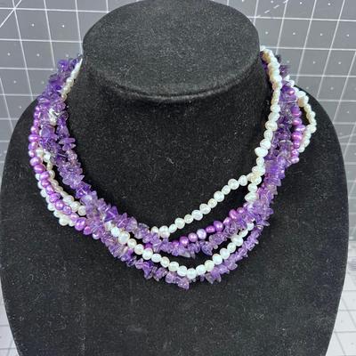 WOW! Designer Ross Simons - Purple Amethyst and Pearls 