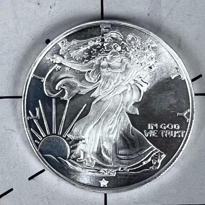 One Troy Ounce .999 Silver Bullion Lady Liberty Coin 