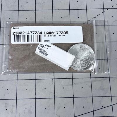 One Troy Ounce .999 Silver Bullion Lady Liberty Coin 