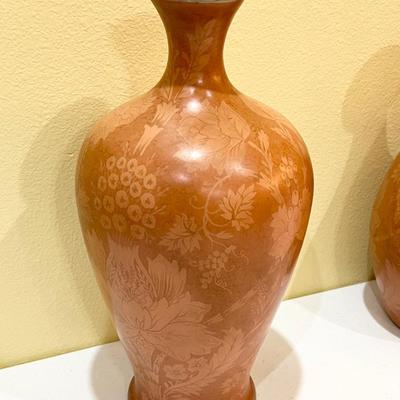 Trio (3) Floral Ceramic Vases