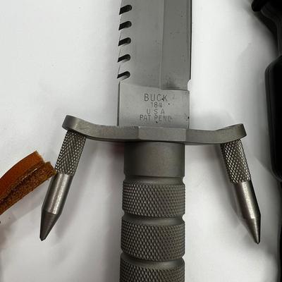 472 Buckmaster 184 PAT PEND 1986 Survival Knife with Sheath