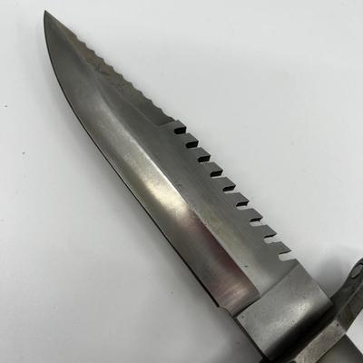 473 Buckmaster 184 PAT PEND< 1986 Survival Knife with Randall Leather Sheath