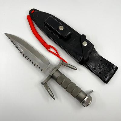 473 Buckmaster 184 PAT PEND< 1986 Survival Knife with Randall Leather Sheath