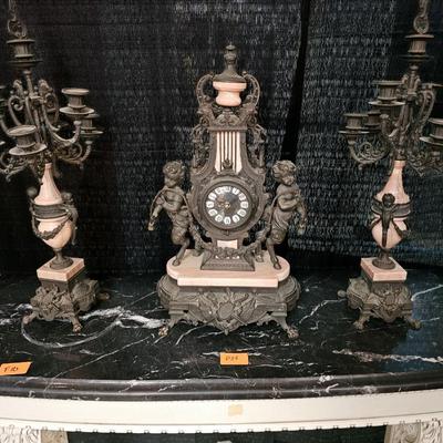 Louis XVI Style Garniture Clock Set