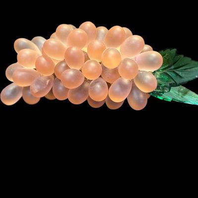 Beautiful Hand Blown Glass Bunch of Pink grapes