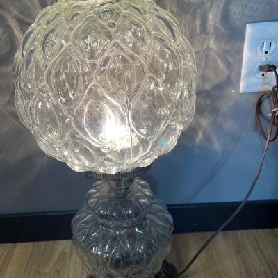 Glass lamp with brass base