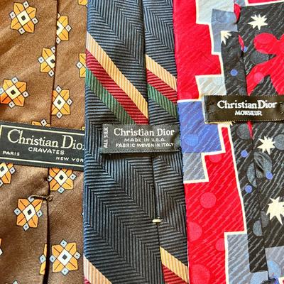 Lot of 12 Vintage Christian Dior Silk Ties