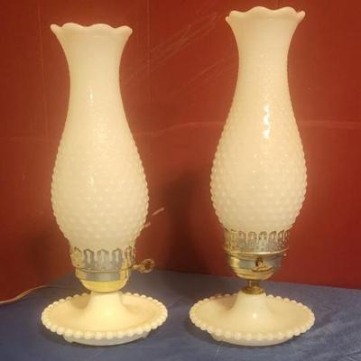 Milk, glass lamps(one has no cord)
