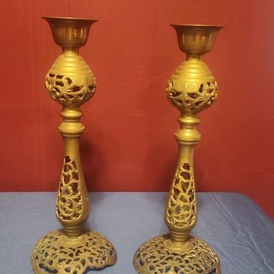 Brass candlestick holders