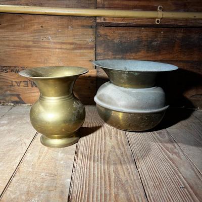 N474 Antique and Vintage Brass Spittoons