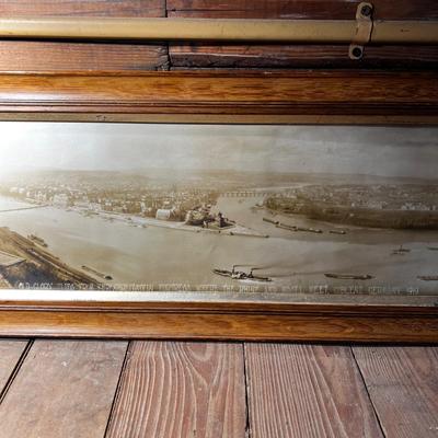 N480 Antique Early 20th Century Fred Schutz Panoramic of Koblenz, Coblenz