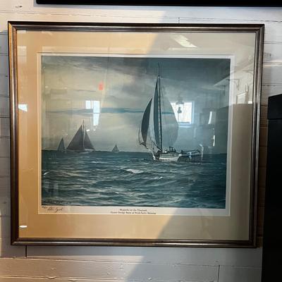N481 Peter Egeli â€˜78 Signed and Numbered Lithograph 46/60 Skipjacks on the Choptank & Kathryn & Rebecca T. Ruark-1995 Photo