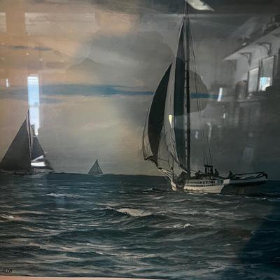 N481 Peter Egeli â€˜78 Signed and Numbered Lithograph 46/60 Skipjacks on the Choptank & Kathryn & Rebecca T. Ruark-1995 Photo