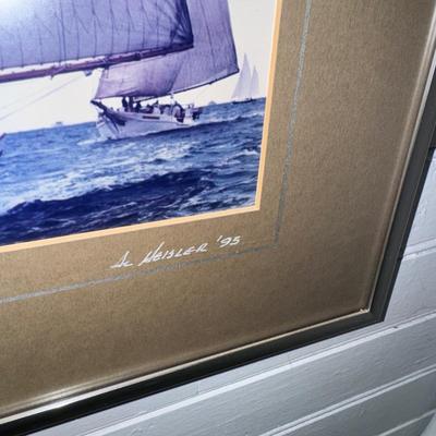 N481 Peter Egeli â€˜78 Signed and Numbered Lithograph 46/60 Skipjacks on the Choptank & Kathryn & Rebecca T. Ruark-1995 Photo