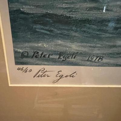 N481 Peter Egeli â€˜78 Signed and Numbered Lithograph 46/60 Skipjacks on the Choptank & Kathryn & Rebecca T. Ruark-1995 Photo