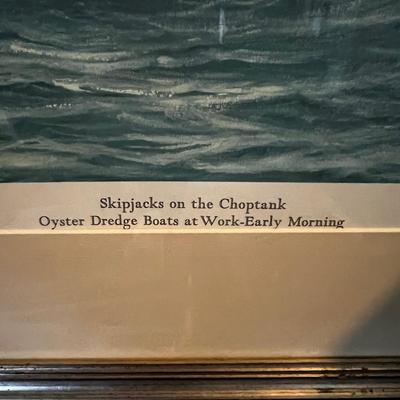N481 Peter Egeli â€˜78 Signed and Numbered Lithograph 46/60 Skipjacks on the Choptank & Kathryn & Rebecca T. Ruark-1995 Photo