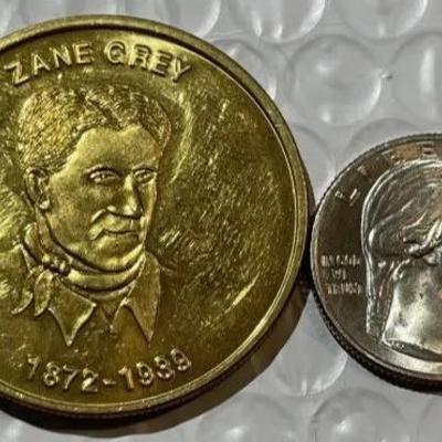 ZANE GREY 1872-1939 PAYSON ARIZONA MEDAL/TOKEN as Pictured.