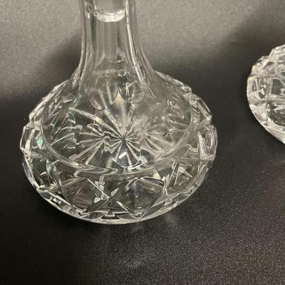 Pair of Small Cut Crystal Cruets/Decanters