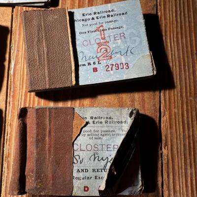 N492 Antique Chicago & Erie Railroad Passage Receipts