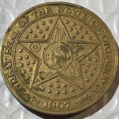 OKLAHOMA GOVERNOR DAVID HALL INAUGURATED 1971 MEDAL/TOKEN as Pictured.