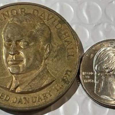 OKLAHOMA GOVERNOR DAVID HALL INAUGURATED 1971 MEDAL/TOKEN as Pictured.
