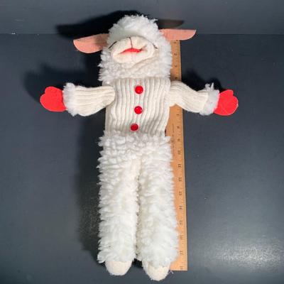 LOT 3 B: Vintage Children's Peter Rabbit Costume W/ Rabbit Eared Bonnet, Lamb Chop Hand Sock Puppet Plush, & More