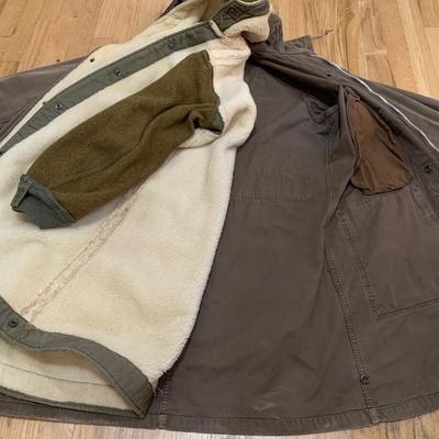 LOT 6 C: Vintage Military Trench Coat & Lined Winter Jacket