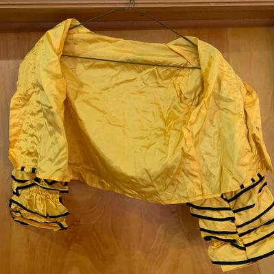 LOT 15 B: Vintage Children's Costumes: Flamenco Style Yellow & Black Shirt, Pants, & Cummerbund W/ Pink & White Cinderella Dress & Pink...