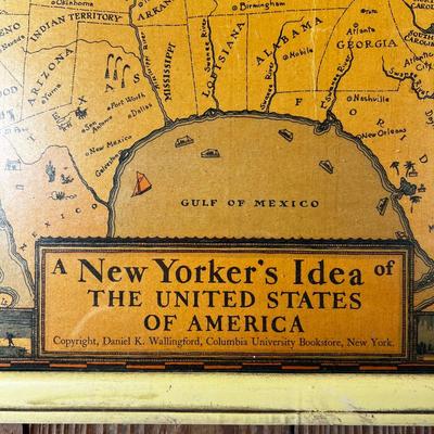 N497 A New Yorkerâ€™s Idea of the United States of America Framed Poster