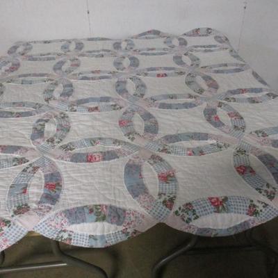 Vintage Handmade Quilt 78" x 74"