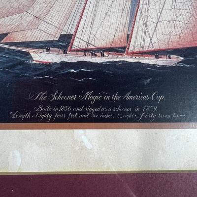 N499 Nautical Clipper Ship Print The Schooner â€˜Magicâ€™
