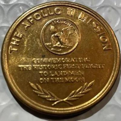 THE APOLLO XI MISSION JULY 20,1969 MEDAL/TOKEN as Pictured.