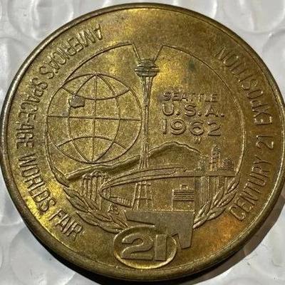 CENTURY 21 EXPOSITION 1962 SEATTLE GOOD FOR $1 MEDAL/TOKEN as Pictured.