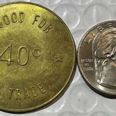 EVERETT McCLAY POST #1296 VFW GOOD FOR 40c MEDAL/TOKEN as Pictured.