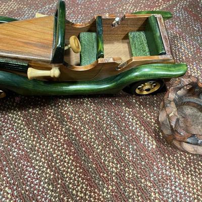 Wood car and collectible cars with wood candle