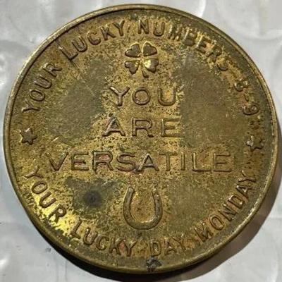 VINTAGE CANCER ZODIAC SIGN GOOD LUCK MEDAL/TOKEN as Pictured.
