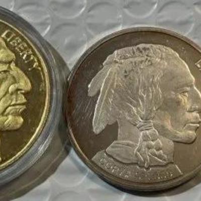 2-INDIAN/BUFFALO COPY MEDAL/TOKENS as Pictured.