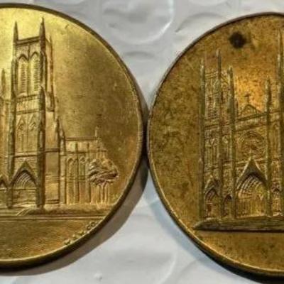 2-VINTAGE ST JOHN'S CATHEDRAL CHURCH MEDAL/TOKENS as Pictured.